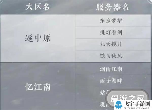 逆水寒手游如何选区